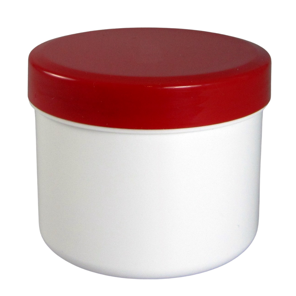 150g/185ml Schraubdose weiß mit rotem Verschluss