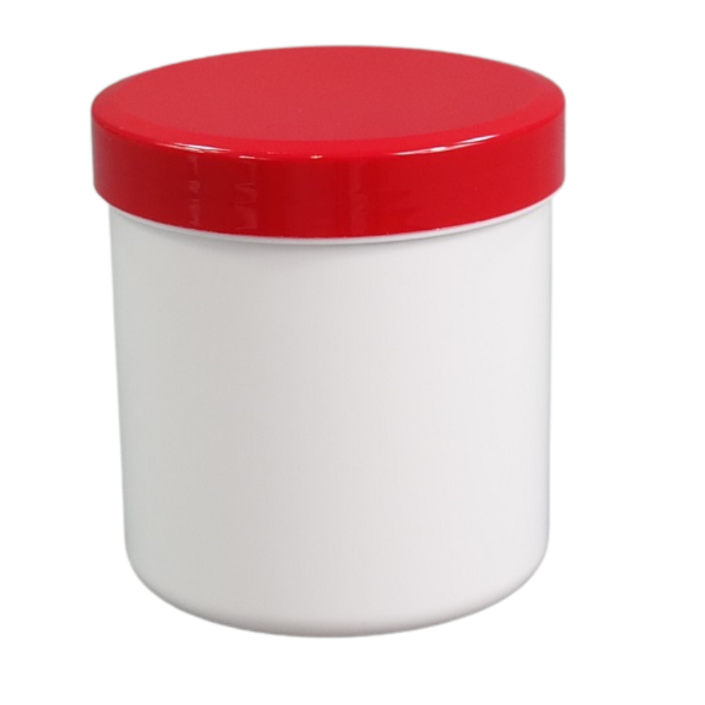 200g/250ml Schraubdose weiß mit rotem Verschluss