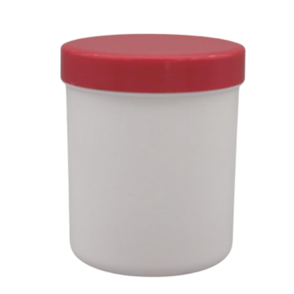 300g/375ml Schraubdose weiß mit rotem Verschluss
