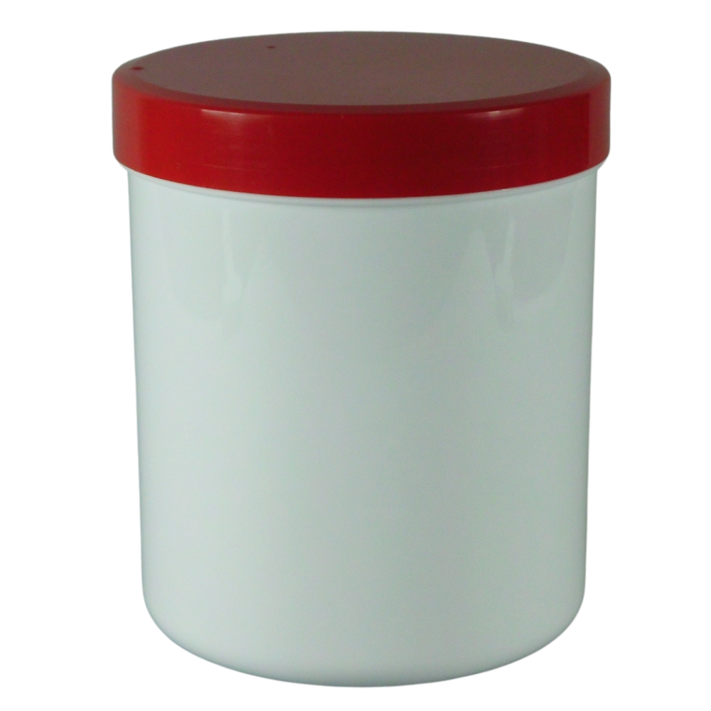 500g/625ml Schraubdose weiß mit rotem Verschluss