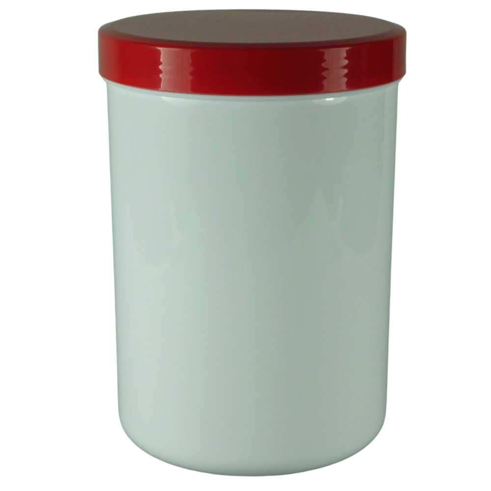 1000g/1250ml Schraubdose weiß mit rotem Verschluss