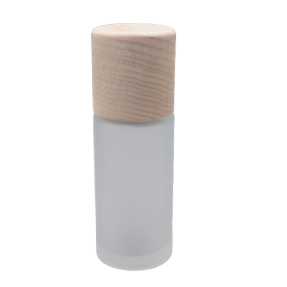 50ml Roll-on Flasche, Fitment natur, Schraubkappe Holz